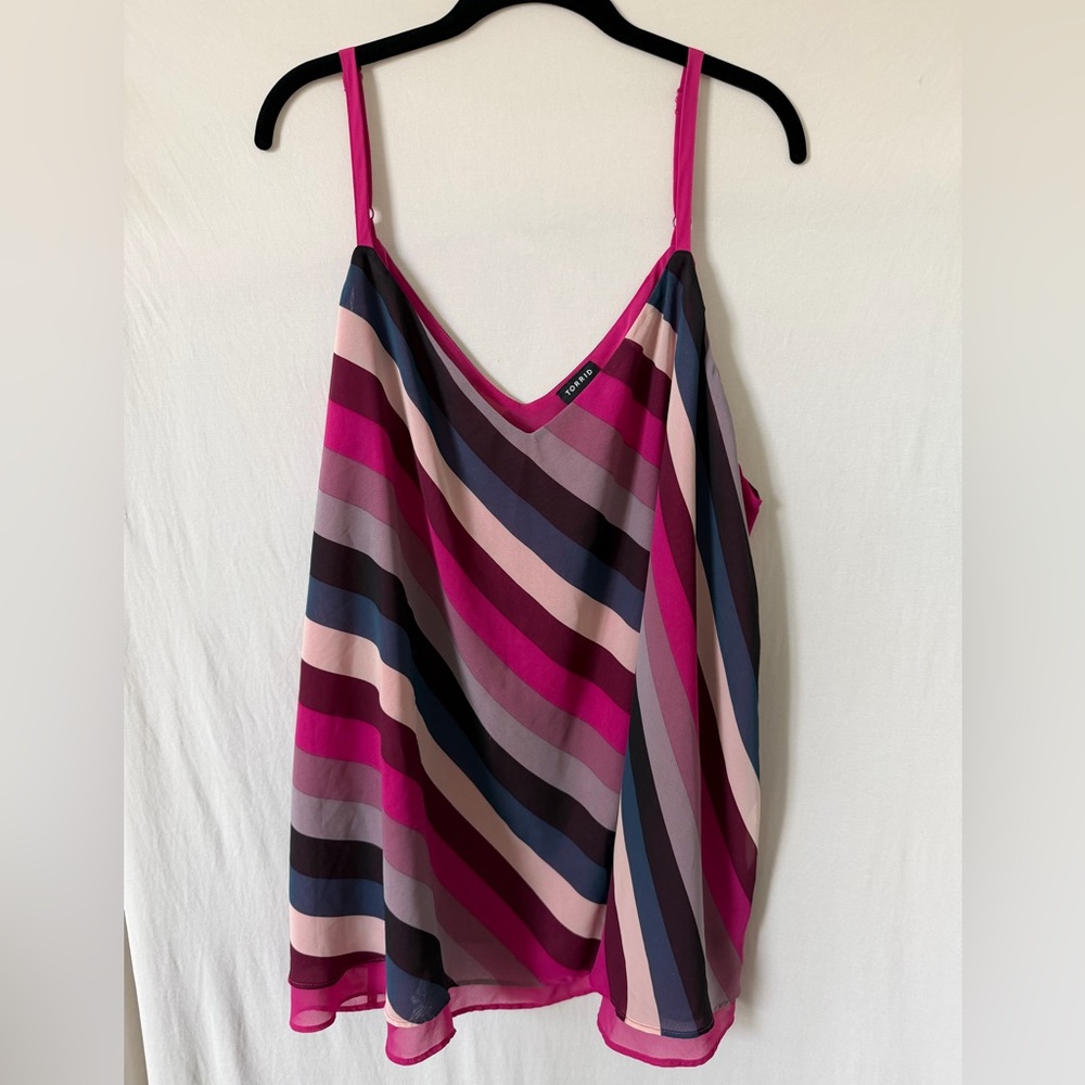 torrid Fuchsia Pink Multi-Stripe Sleeveless Cami